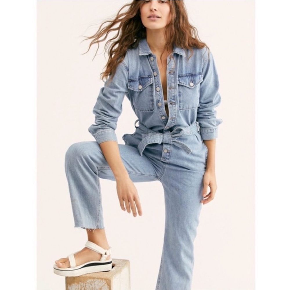 Boyish ‘The Guy’ relaxed denim jumpsuit romper from Free People size M BNWT
